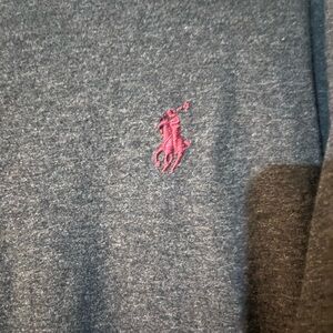 Ralph Lauren Charcoal Gray Polo Shirt with Maroon Logo 100% cotton